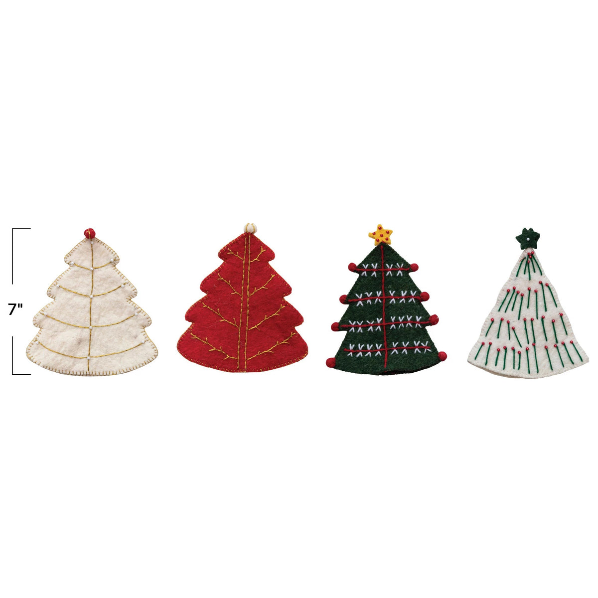 bottle + tree topper - felt tree by creative co-op