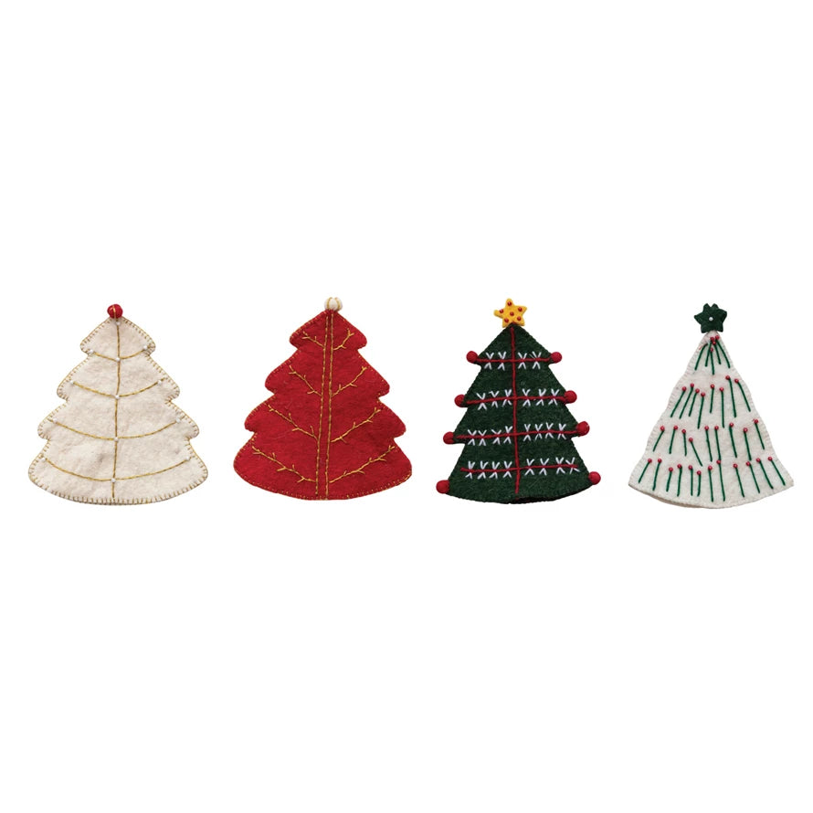 bottle + tree topper - felt tree by creative co-op