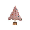tree - felt wool - pink beads + applique + embroidery by creative co-op