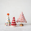 tree - felt wool - pink beads + applique + embroidery by creative co-op