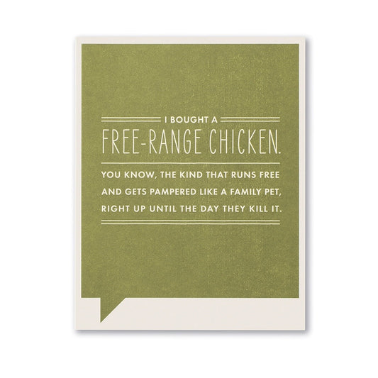 card - funny - free-range chicken by compendium