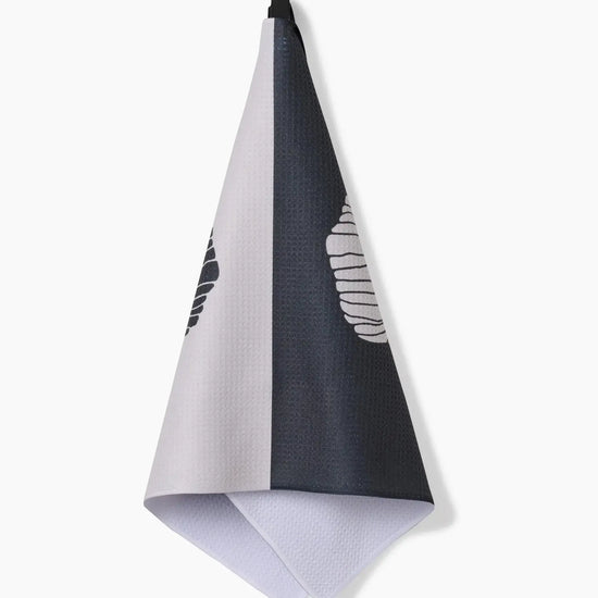 tea towel - microfiber - fika black/white by geometry house