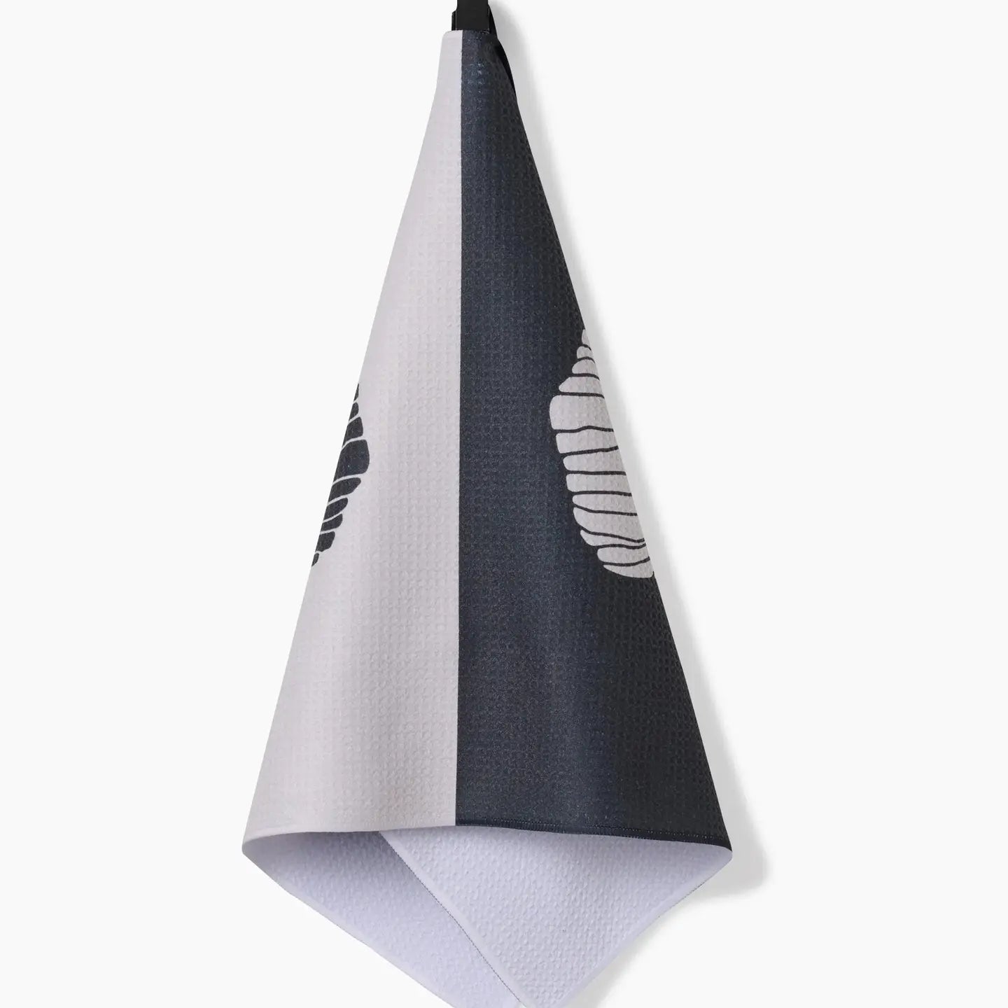 tea towel - microfiber - fika black/white by geometry house