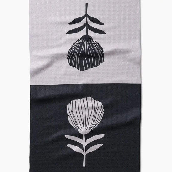 tea towel - microfiber - fika black/white by geometry house