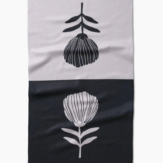 tea towel - microfiber - fika black/white by geometry house