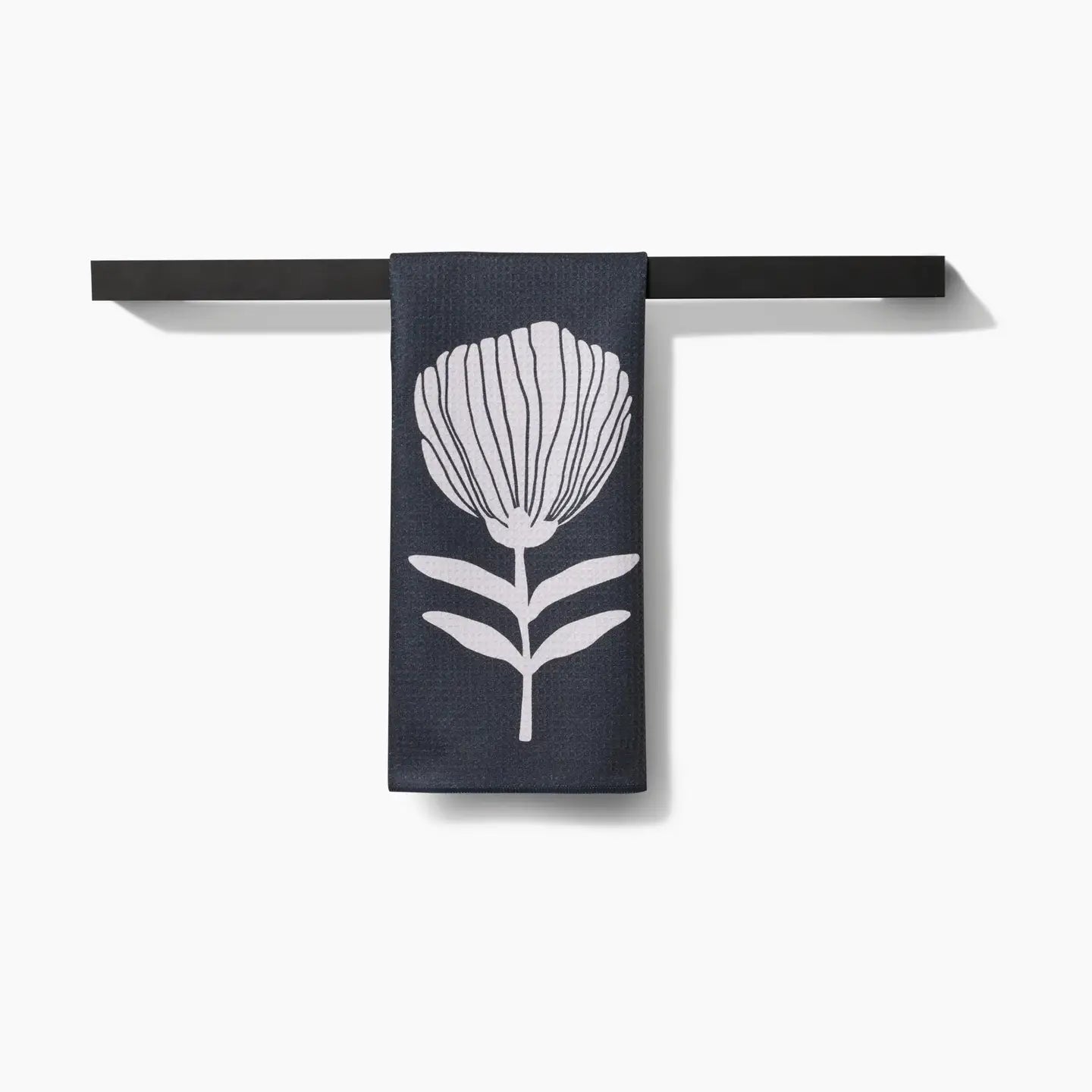 tea towel - microfiber - fika black/white by geometry house