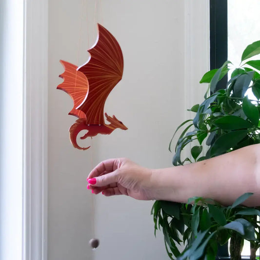 mobile - flying - fire dragon by tulia's artisan gallery