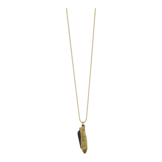 necklace - mini knife - fish by brass sand