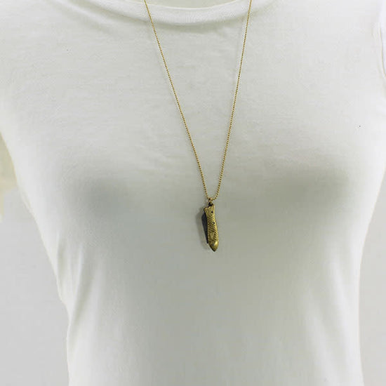 necklace - mini knife - fish by brass sand