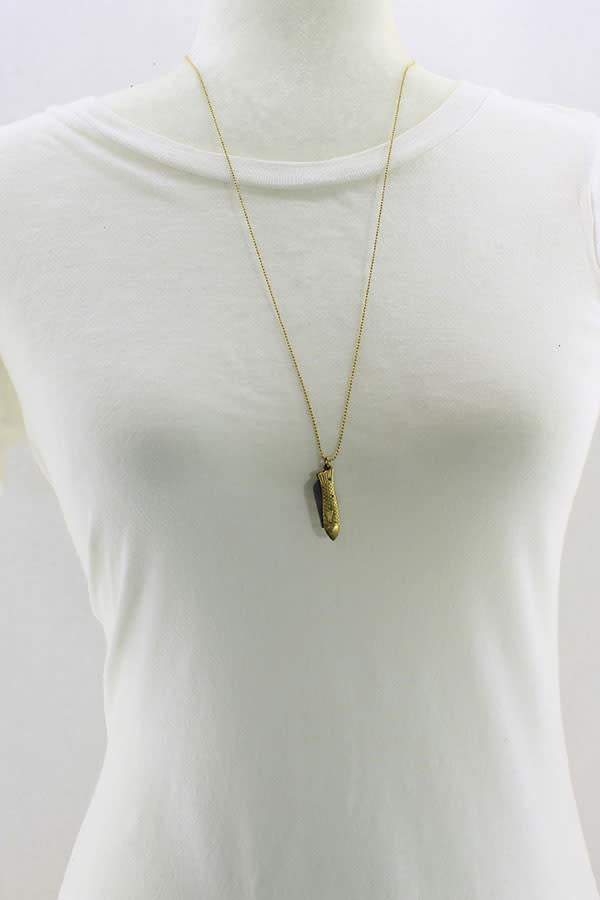necklace - mini knife - fish by brass sand
