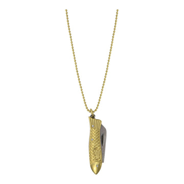 necklace - mini knife - fish by brass sand