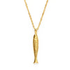 necklace - fish charm - 20" chain - 14kgp by amano studio