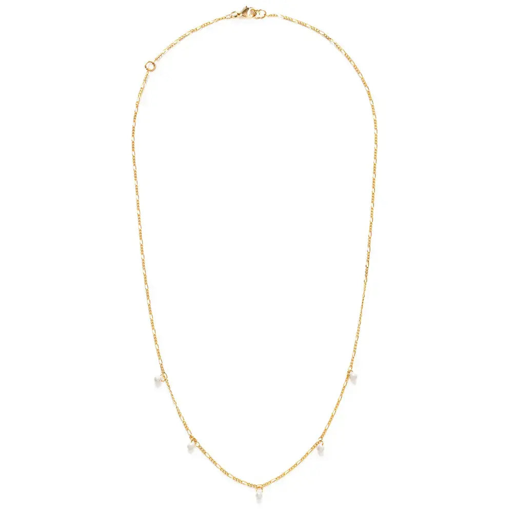 necklace - five graces pearl - 14k gold plate by amano studio