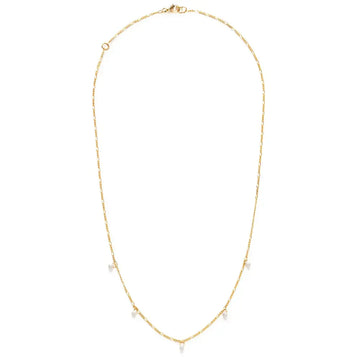 necklace - five graces pearl - 14k gold plate by amano studio