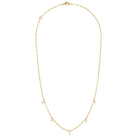 necklace - five graces pearl - 14k gold plate by amano studio