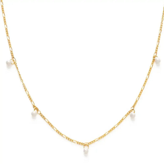necklace - five graces pearl - 14k gold plate by amano studio