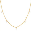 necklace - five graces pearl - 14k gold plate by amano studio