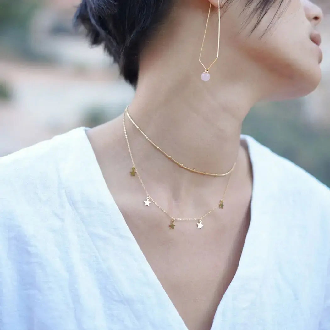 necklace - five stars -14k gold plate by amano studio