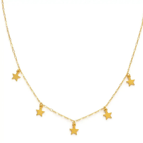 necklace - five stars -14k gold plate by amano studio