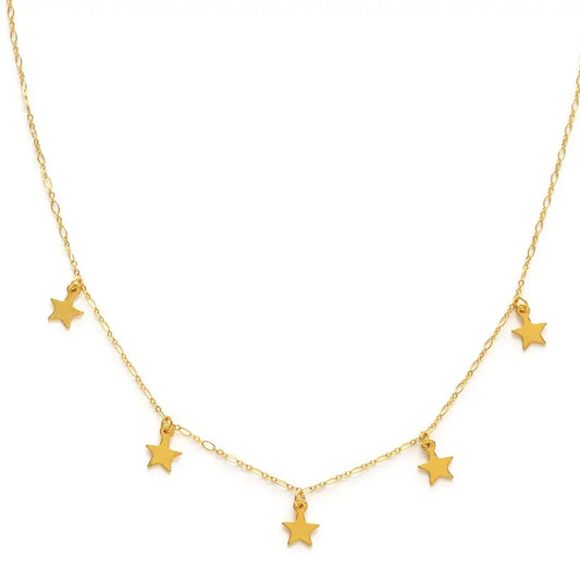 necklace - five stars -14k gold plate by amano studio