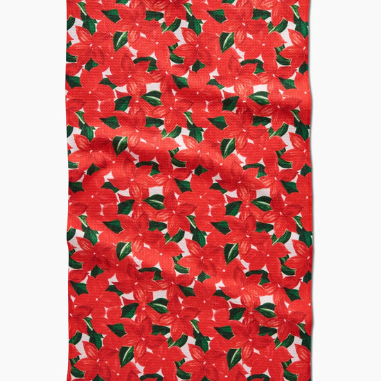 tea towel - microfiber holiday - flora (poinsettia) by geometry house