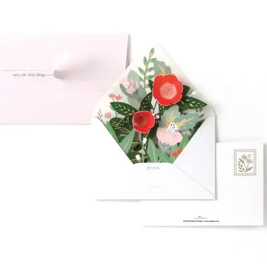 card - 3d pop-up - floral envelope by uwp luxe