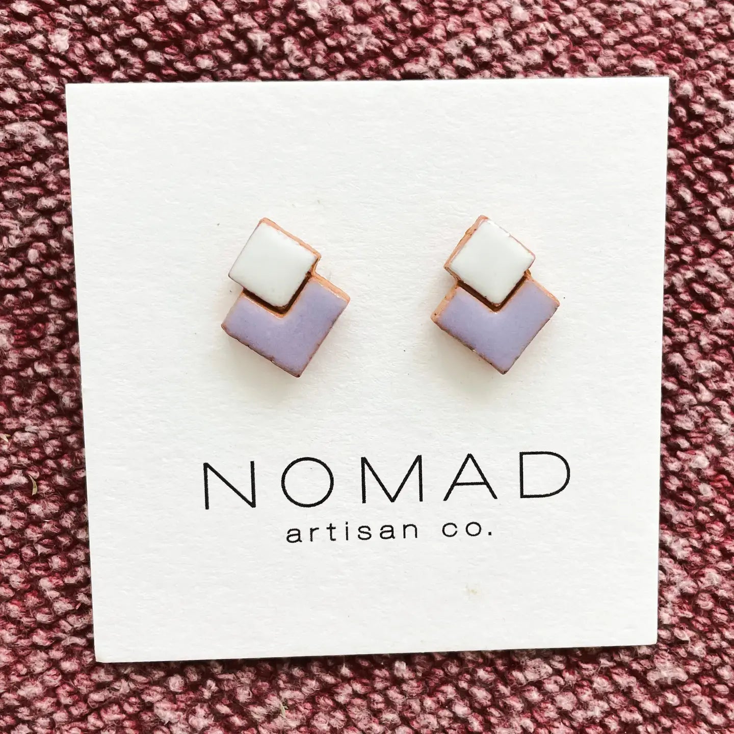 earrings - double square ceramic by nomad artisan co