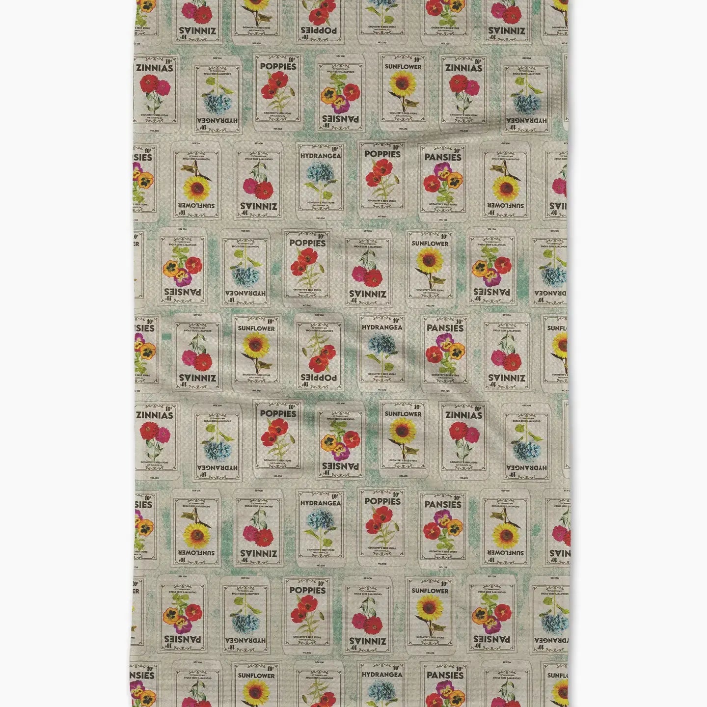 tea towel - microfiber - flower seed packs by geometry house