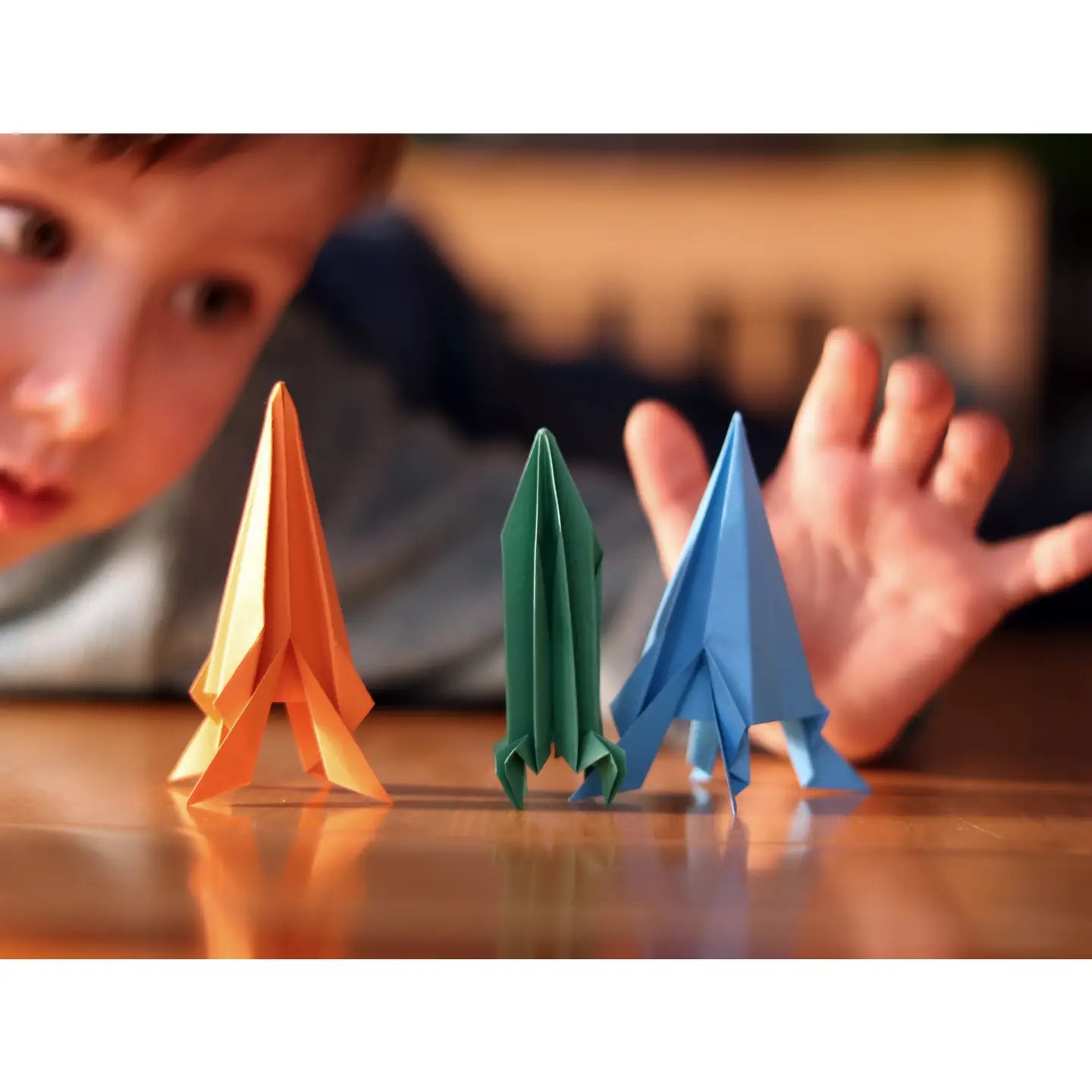 kit - origami flying paper rockets - fold your own by pikkii usa