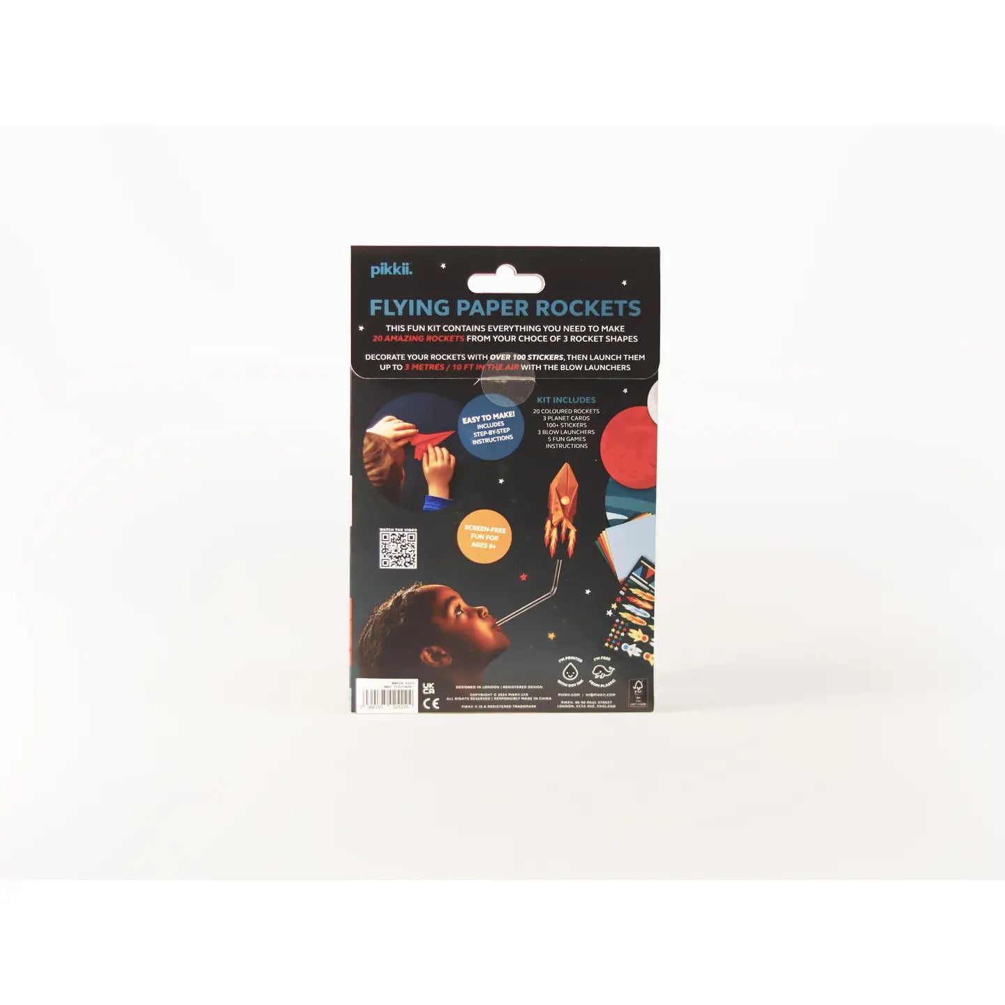 kit - origami flying paper rockets - fold your own by pikkii usa