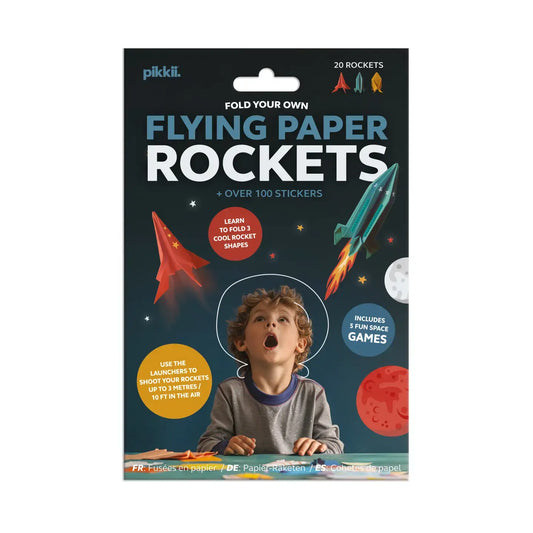 kit - origami flying paper rockets - fold your own by pikkii usa
