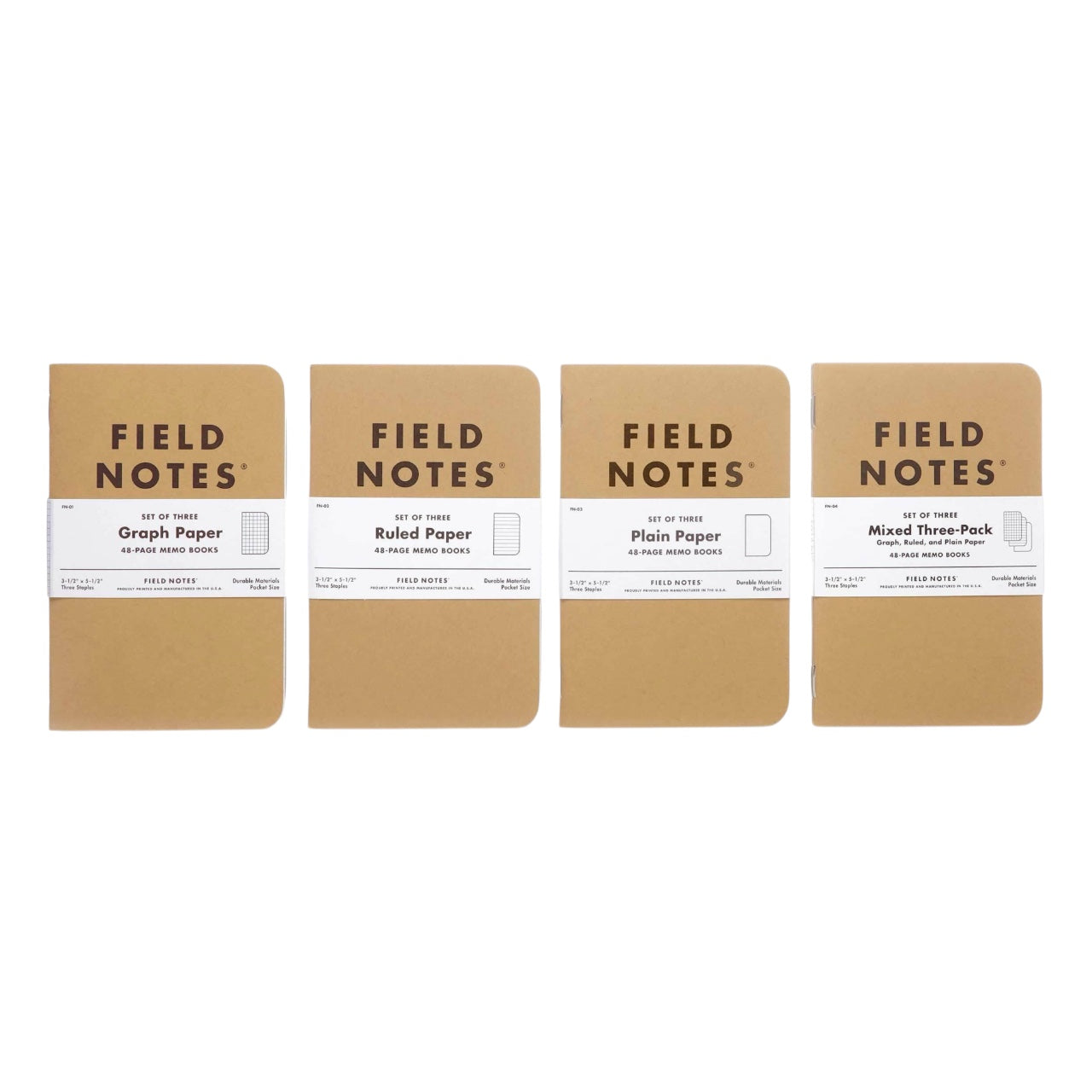 memo book - kraft field notes - 3-pack by field notes
