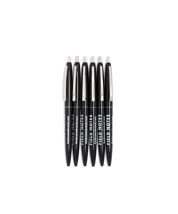 pen - clic - black barrel/black ink - 6-pack by field notes