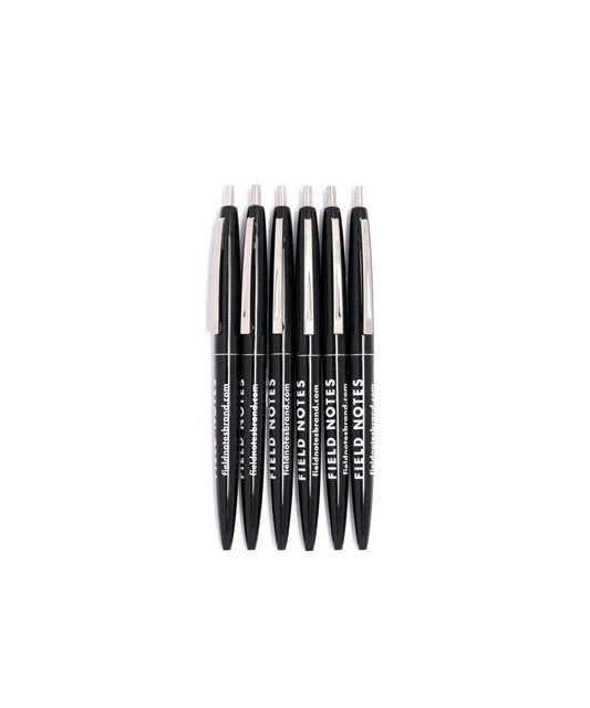 pen - clic - black barrel/black ink - 6-pack by field notes