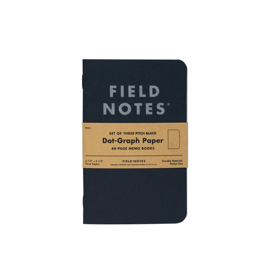 memo book - pitch black - dot graph - 3-pack by field notes