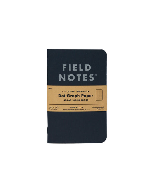 memo book - pitch black - dot graph - 3-pack by field notes