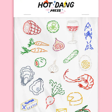 embroidery sheet set - iron-on - food by hot dang press