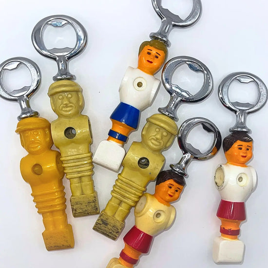 bottle opener - foosball player - assorted by the mustache cat made