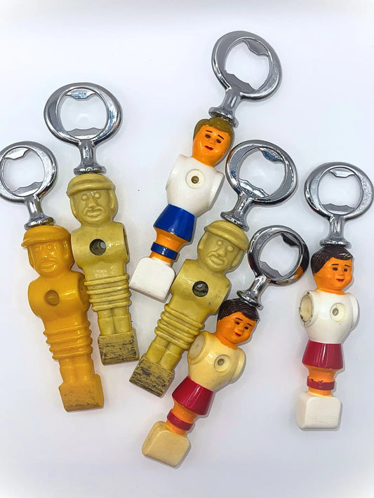 bottle opener - foosball player - assorted by the mustache cat made