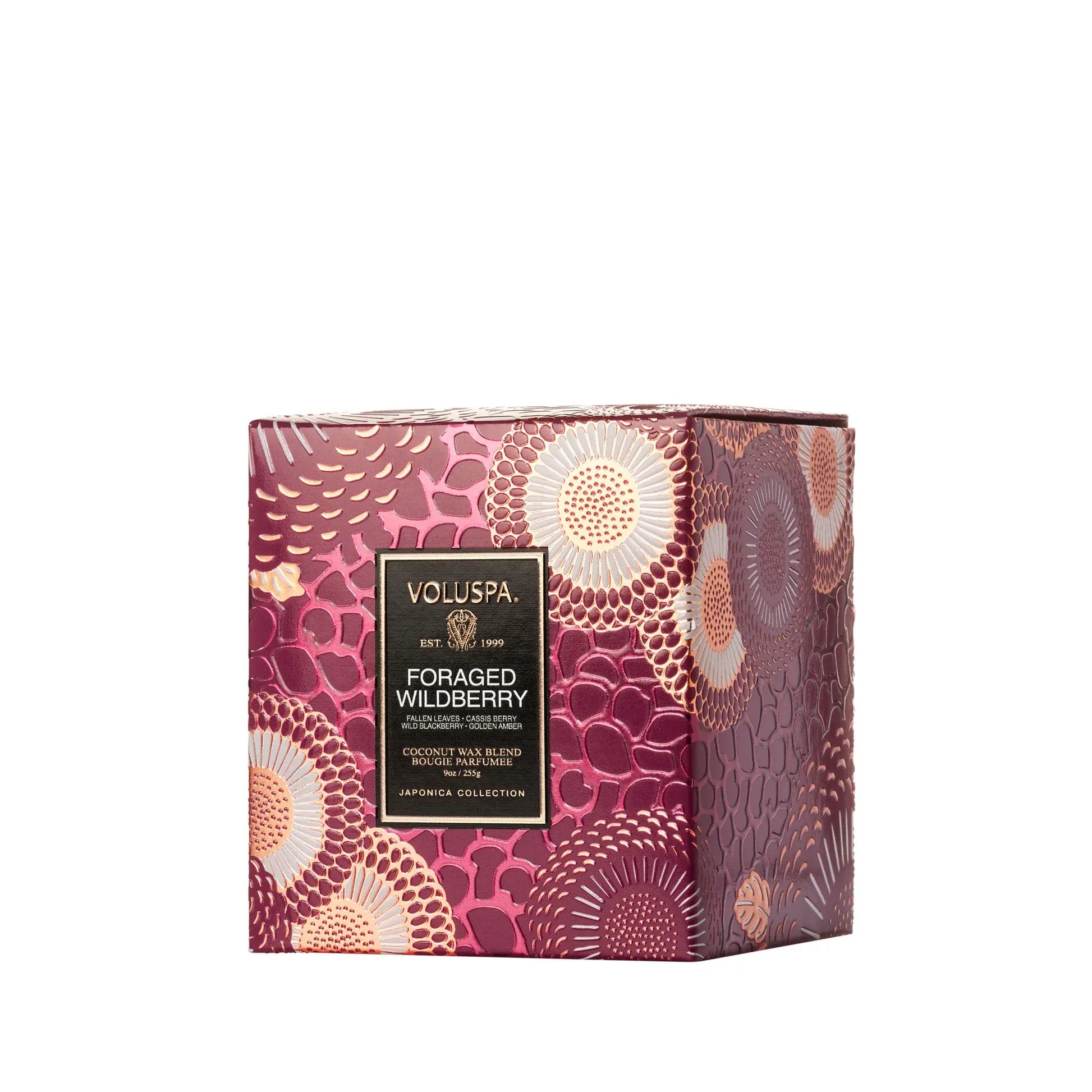 candle - foraged wildberry - classic embossed jar by voluspa