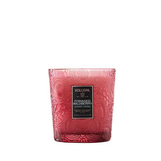 candle - foraged wildberry - classic embossed jar by voluspa