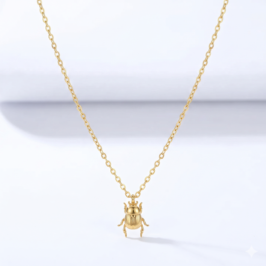 necklace - fortune beetle 19" - 18kgp by peter and june