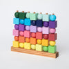 game - four in a row - handpainted wooden - rainbow by block design