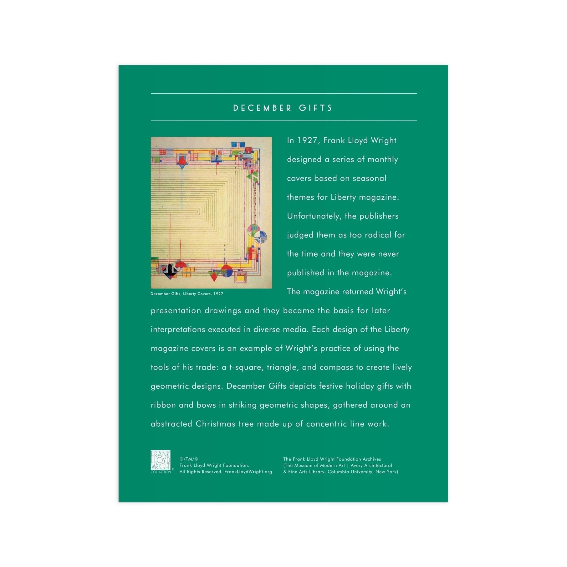 puzzle - frank lloyd wright - december gifts - 1000 piece foil by chronicle books