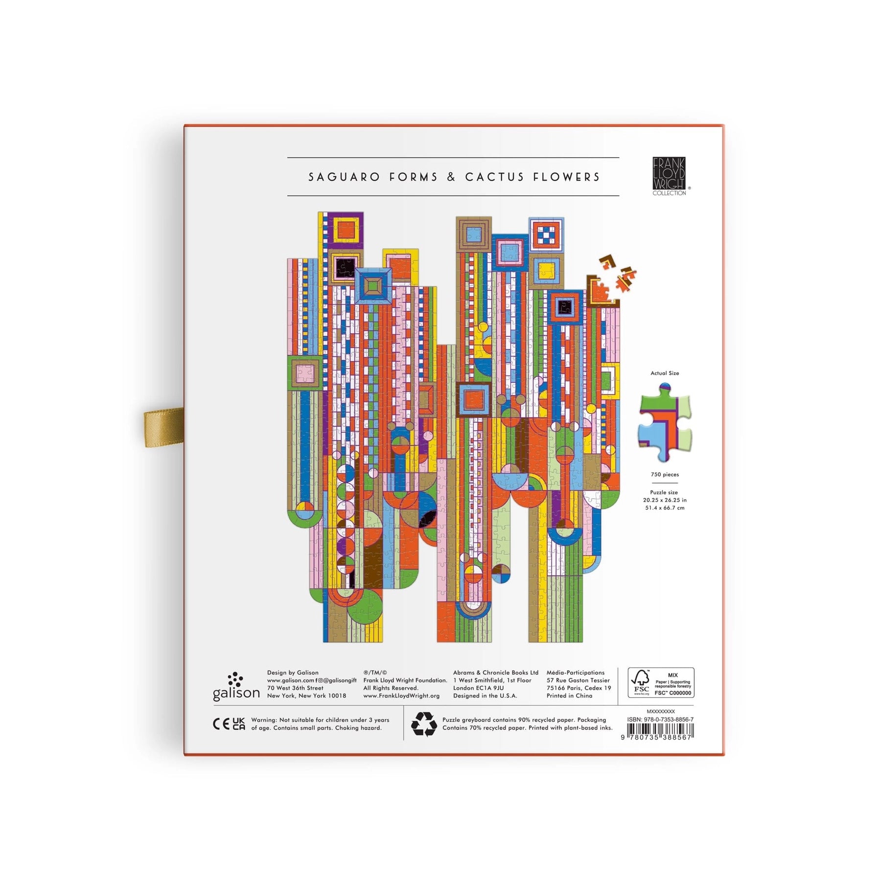 puzzle - 750-piece shaped foil - frank lloyd wright saguaro cactus & forms by chronicle books