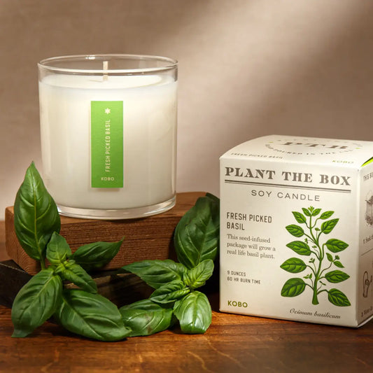 candle - fresh picked basil - 9oz by kobo candles