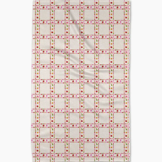 tea towel - microfiber - fruits plaid by geometry house