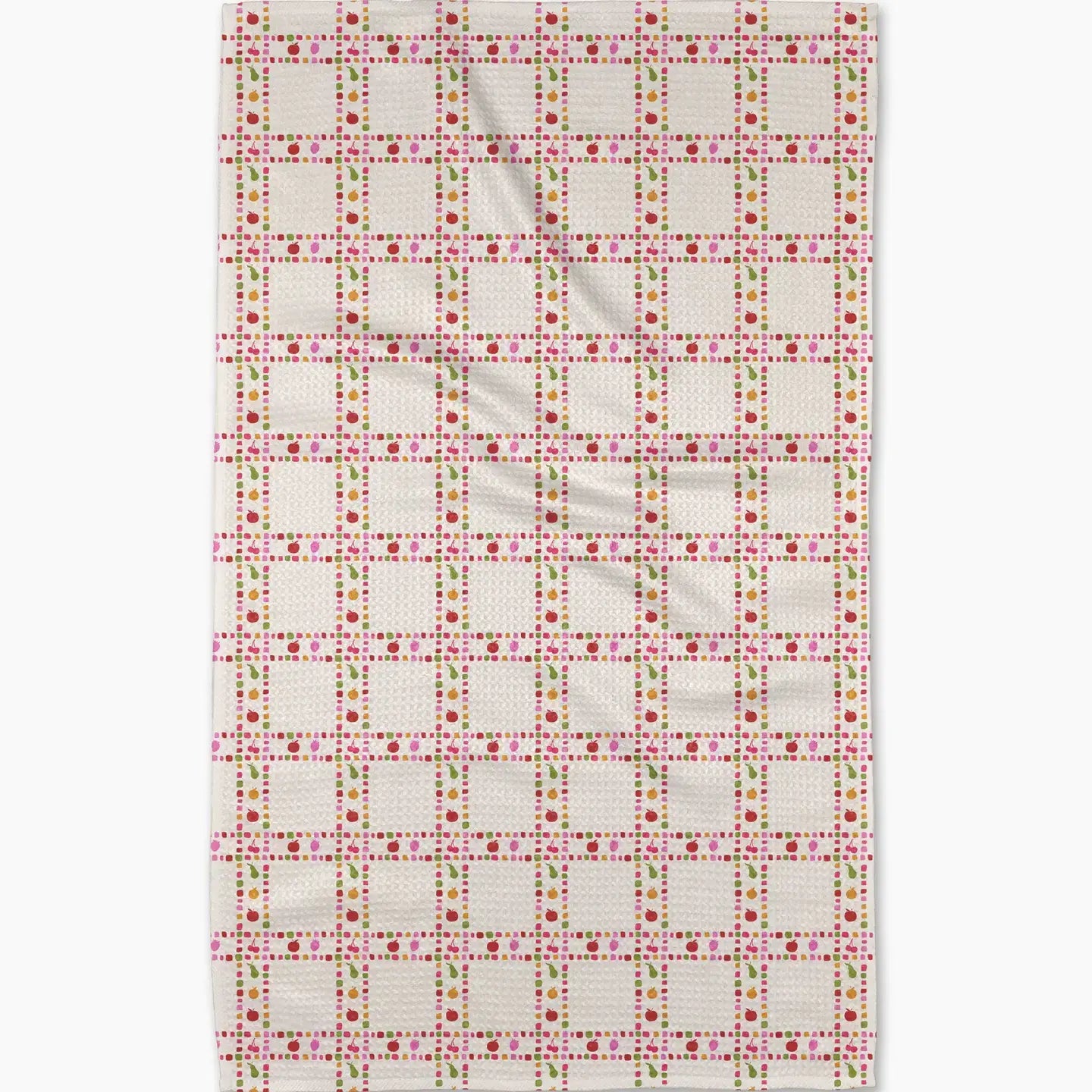 tea towel - microfiber - fruits plaid by geometry house