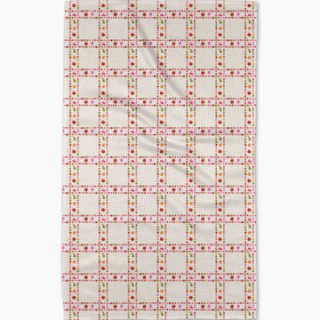 tea towel - microfiber - fruits plaid by geometry house