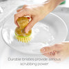 ceramic dish + brush - white/green by full circle home
